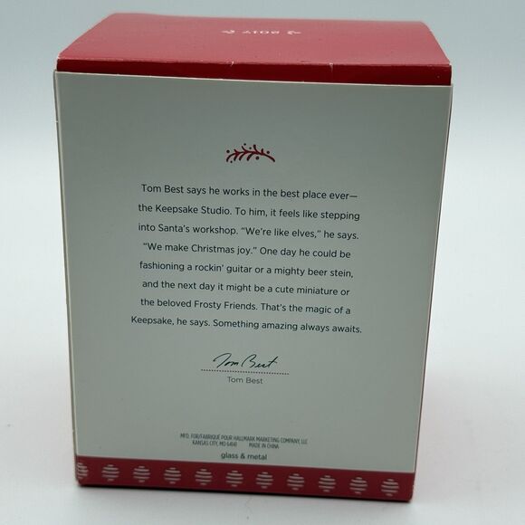 Vtg 2017 Hallmark Winter Cardinal QGO1822 Glass Orb Metal Bird Keepsake Ornament - Picture 9 of 12